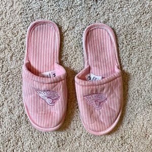 Jacksonville Jaguars Pink Striped Bedroom Slippers